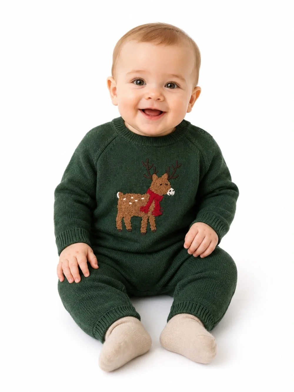 New - Little Me 2-Piece Holiday Reindeer Knit Set